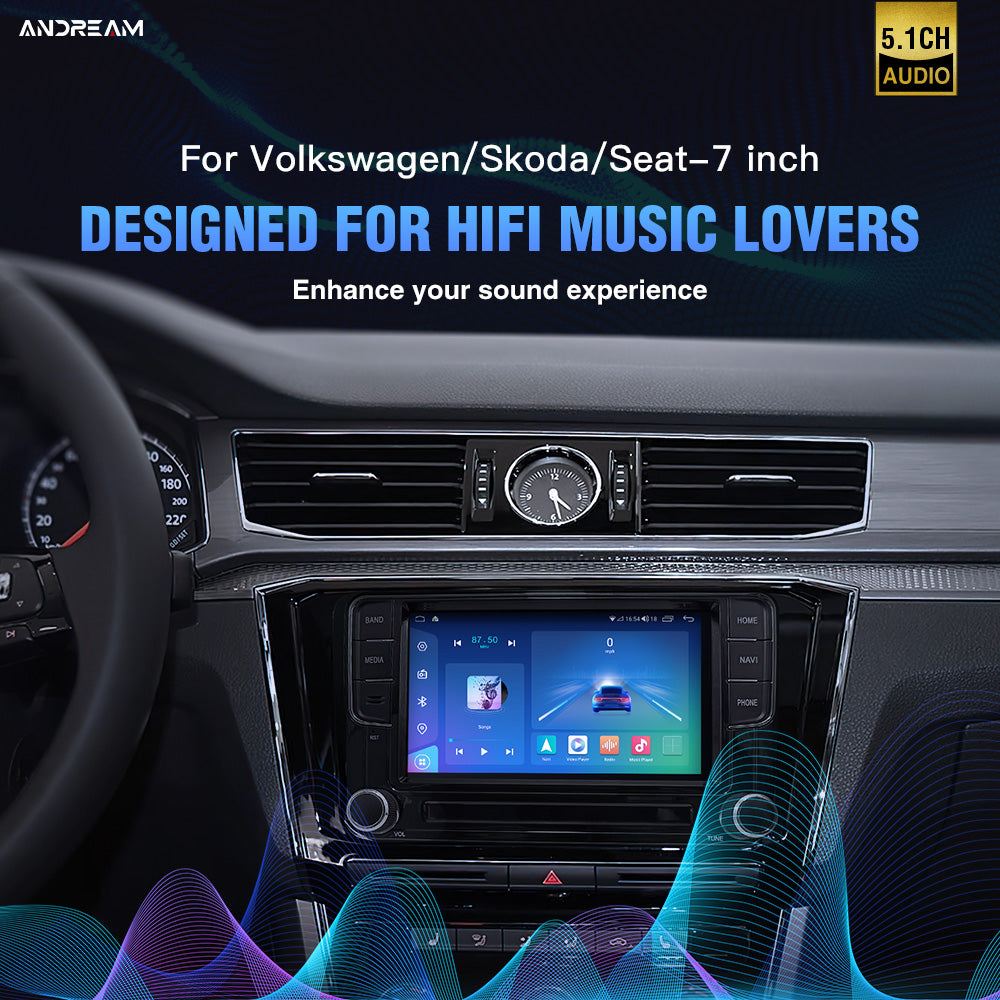 Andream Android 13 7 Inchs Car Radio GPS For VW Volkswagen Skoda Octavia Golf Touran Passat Polo Jetta SEAT Radio Player Universal Carplay Multimedia