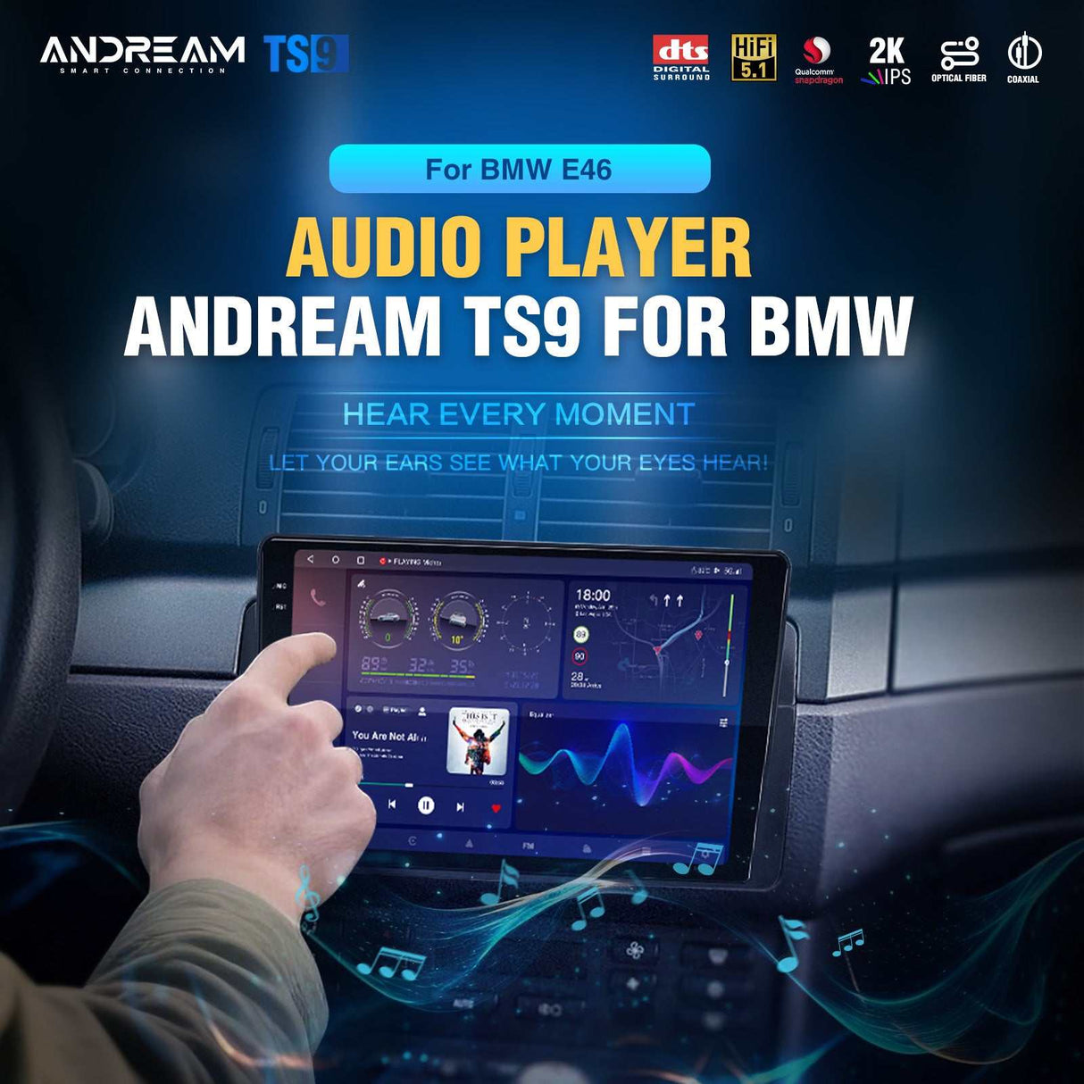 Andream Android 14 For BMW 3 Series 325i M3 Sedan Touring E46 1998-2006 Car Radio Stereo Wireless Carplay Android Auto Tuning Audio Player Vehicles