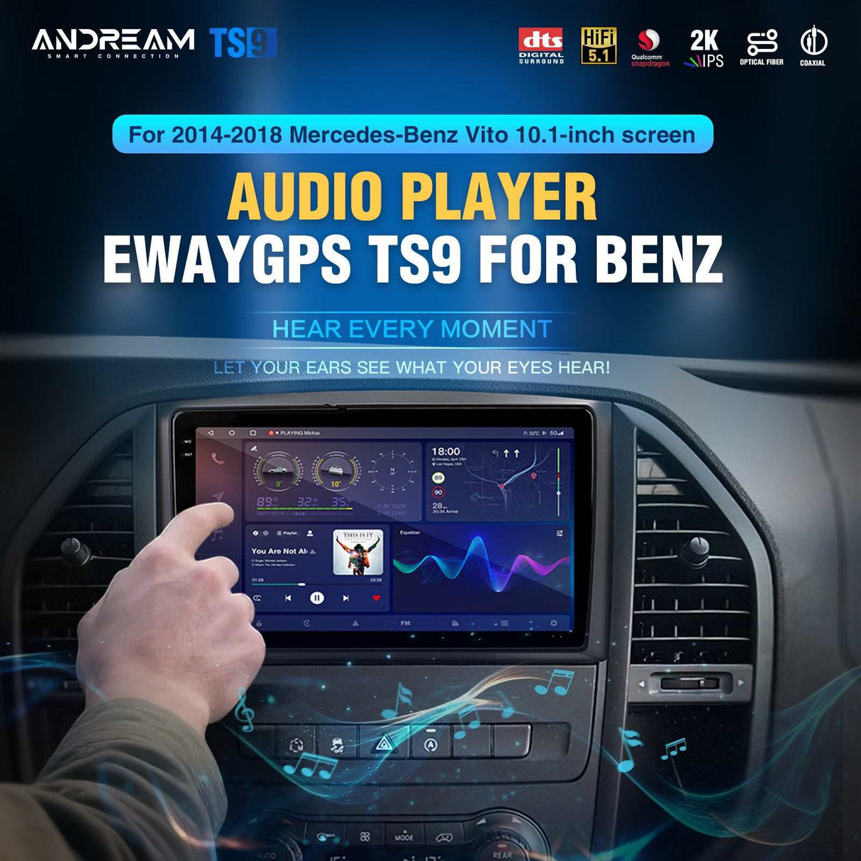 Andream Android Car Radio For Mercedes-Benz Vito Viano W639 B-Class W245 A-Class W169 2004-2014 W906 Sprinter GPS DSP Audio Wireless CarPlay Stereo