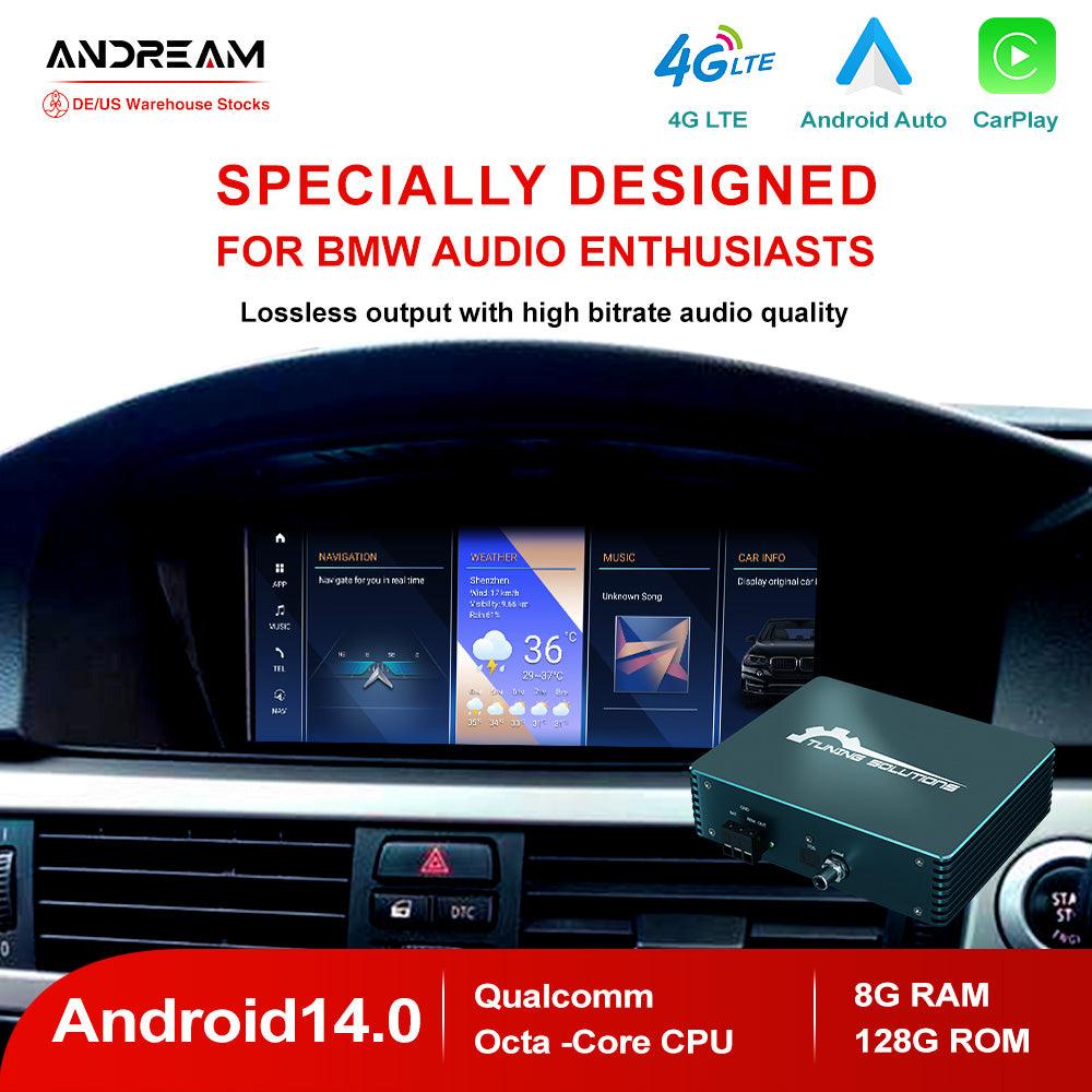 Andream Android Touchscreen Display Upgrade With Fiber Decoder Box For BMW 1 3 5 6 7 Series X1 X3 X5 X6 CIC Systems Carplay Android Auto Navigation