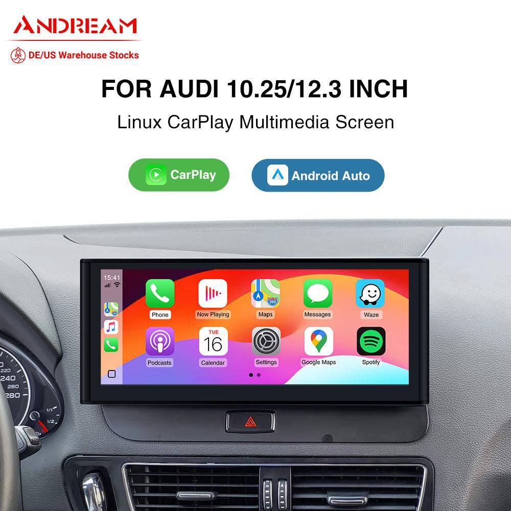 Andream Apple Carplay Android Auto Interface Automotive Manufacturer For Audi A3 A4 A5 A6 A7 A8 Q3 Q5 2009-2018 Car Radio Stereo Multimedia Car DVD