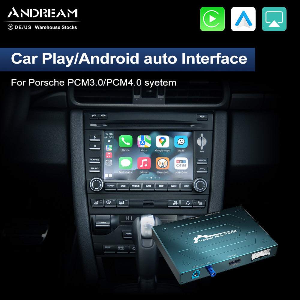 Andream Wireless CarPlay Android Auto MMI Interface Adapter Prime Retrofit Kit For Porsche 911 Bosxter Cayman Macan Cayenne Panamera PCM3.0 PCM4.0
