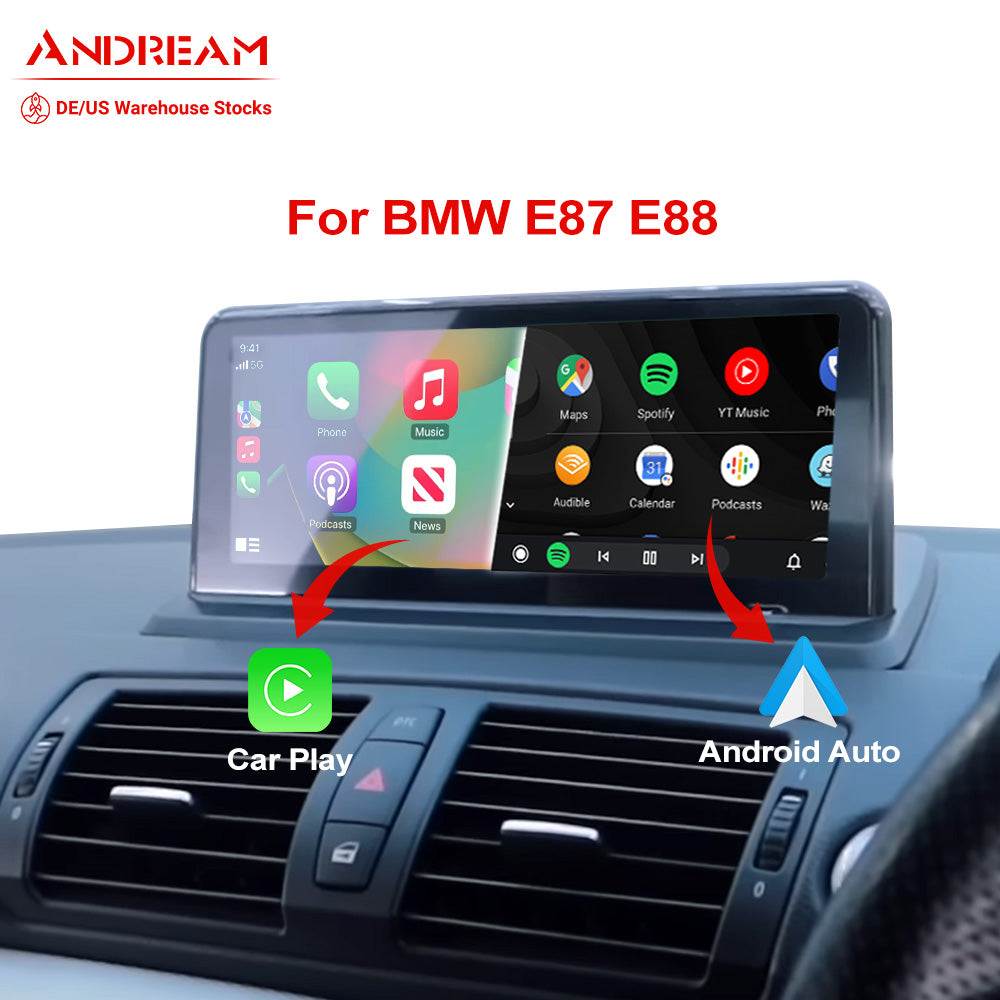 Andream 10.25" Wireless CarPlay Android Auto Car Multimedia Head Unit For BMW Series1 E87 E88 E81 E82 2005-2014 IPS Carplay Touch Screen.
