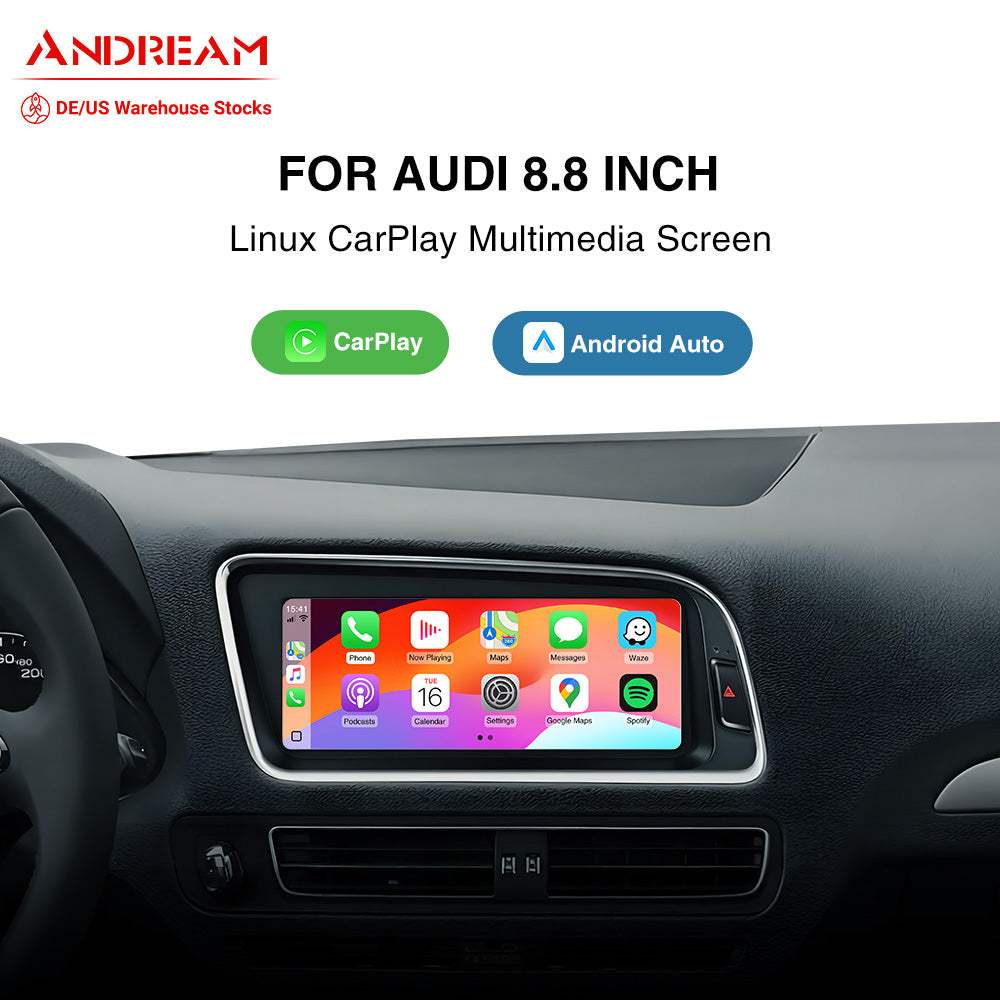 Andream 8.8 Inch Carplay Android Auto Interface For Audi A4 A5 S4 S5 RS4 RS5 Q5 2009-2018 Upgrade Car Radio GPS Navi Multimedia DVD Linux Screen