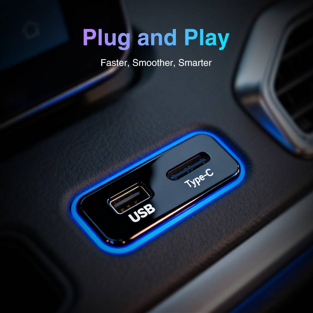 Andream MiNi Carplay Adapter USB Plug And Play WiFi Bluetooth Android Auto Connect Airplay For Car With Wired To Wireless CarPlay Smart Box