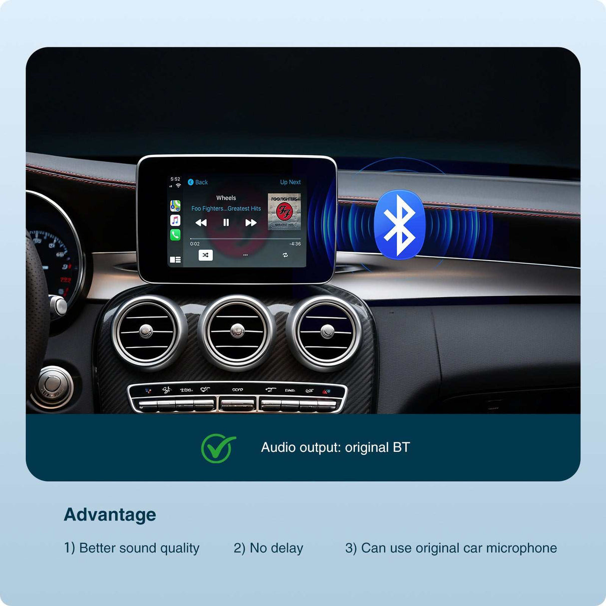 Andream MMI Interface Wireless CarPlay/Android Auto GPS for Mercedes NTG4.5 4.7 5.0 A B C E S Class GLA GLC GLE GLS