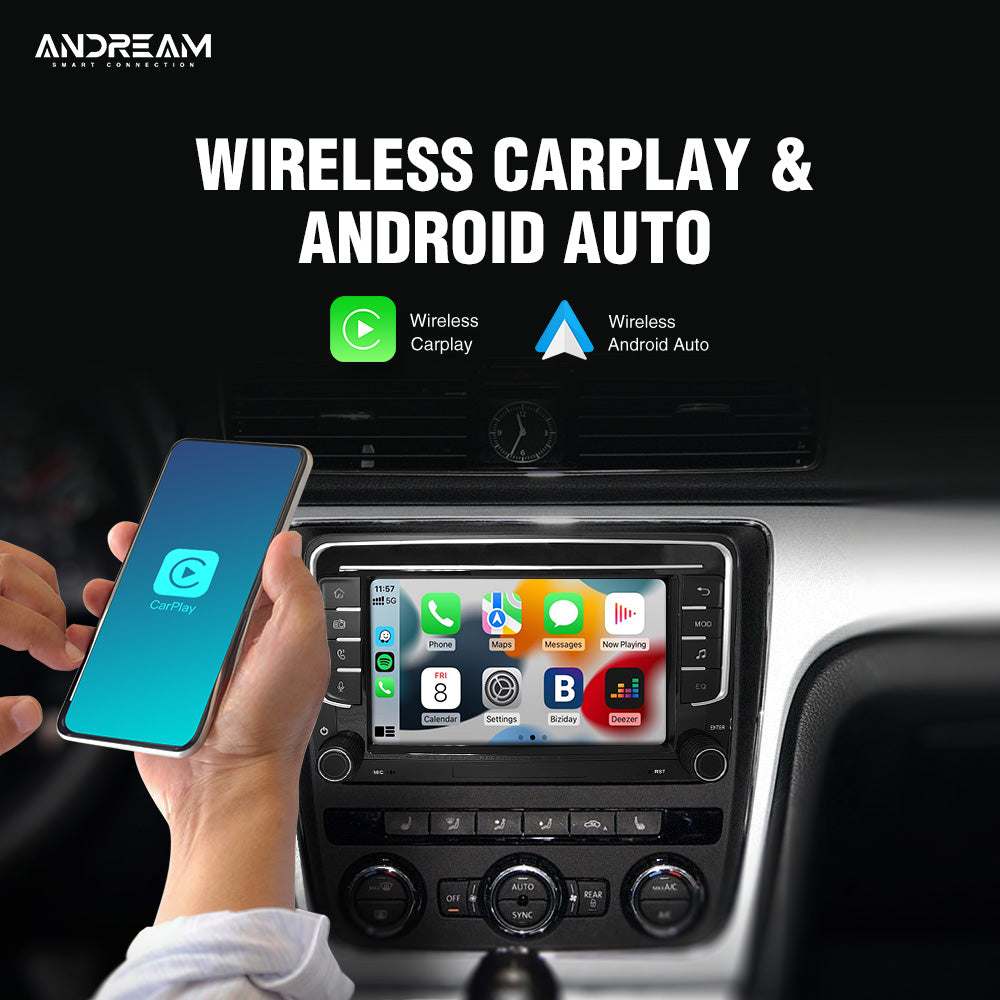 Andream Wireless CarPlay Screen 7" Screen For VW Volkswagen POLO GOLF PASSAT B6 SEAT Leon Skoda JETTA TIGUAN TOURAN Multimedia GPS Player Navigation