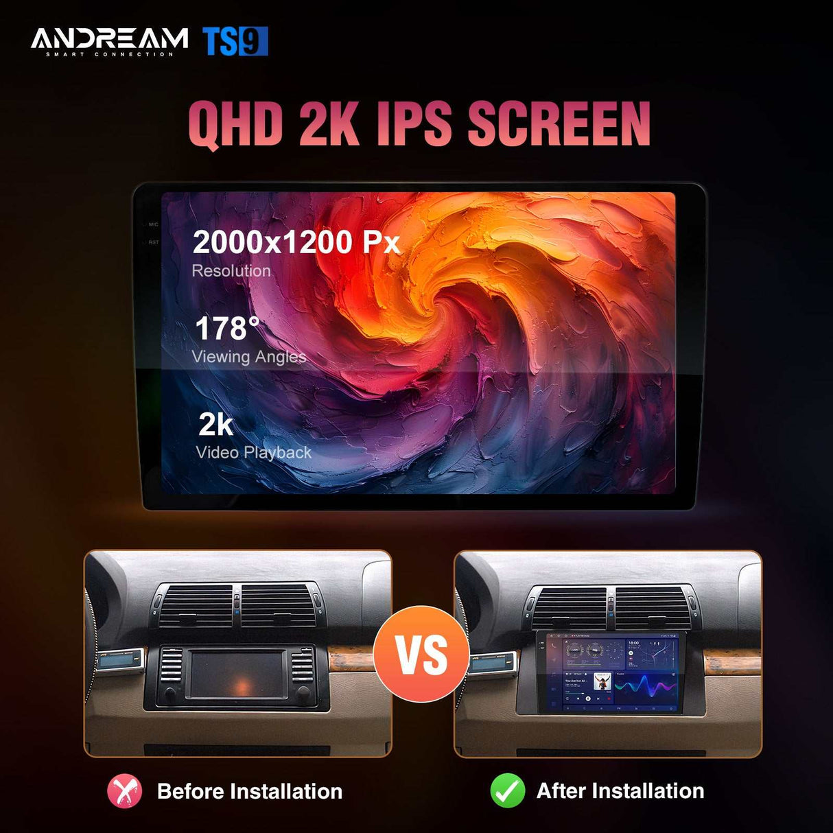 Andream Upgrade Stereo Android 8+256GB Car Radio For BMW 5 Series X5 E39 E53 M5 1996-2006 Wireless Carplay Android Auto Backup Camera Audio Player