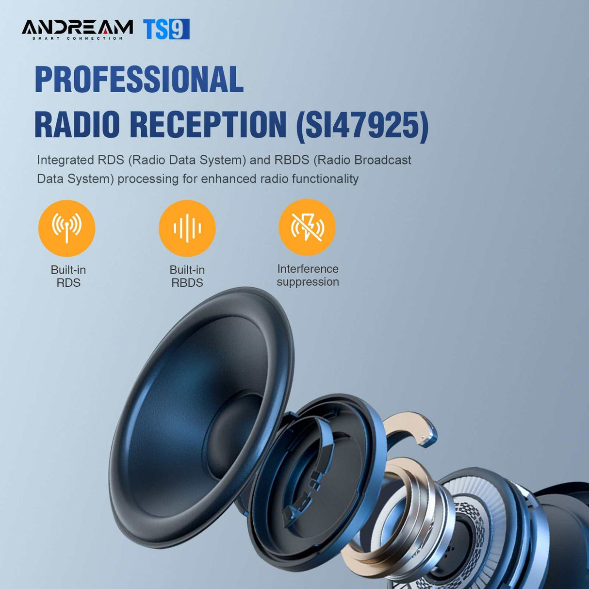 Andream Protable Android14.0 For Audi A4 S4 RS4 B6 2003-2008 Car Radio With Wireless Carplay and Android Auto 9 Inch Touchscreen GPS Device Vehicles