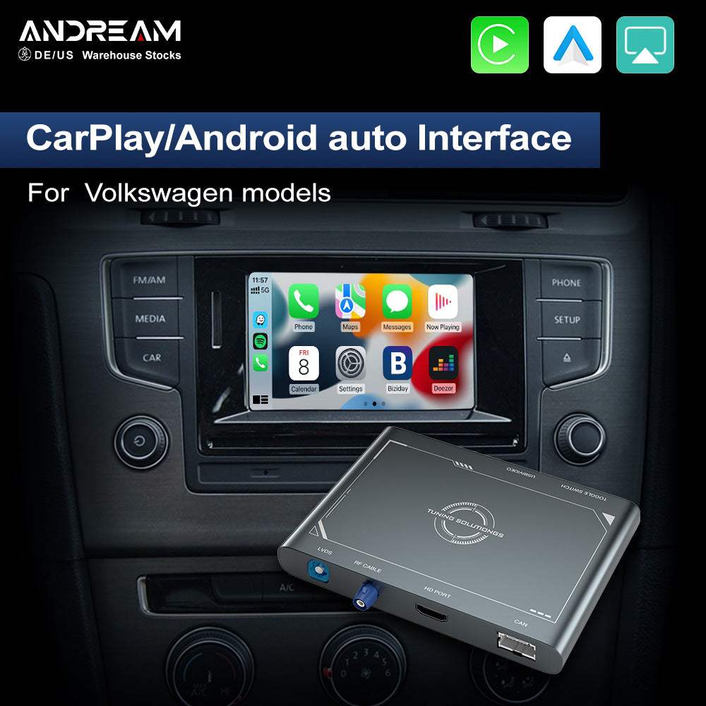 Andream Wireless Carplay Android Auto Interface Box Module For Volkswagen VW Golf Passat Lingdu Tiguan Teramont 2014-2018 Navigation MMI MIB System