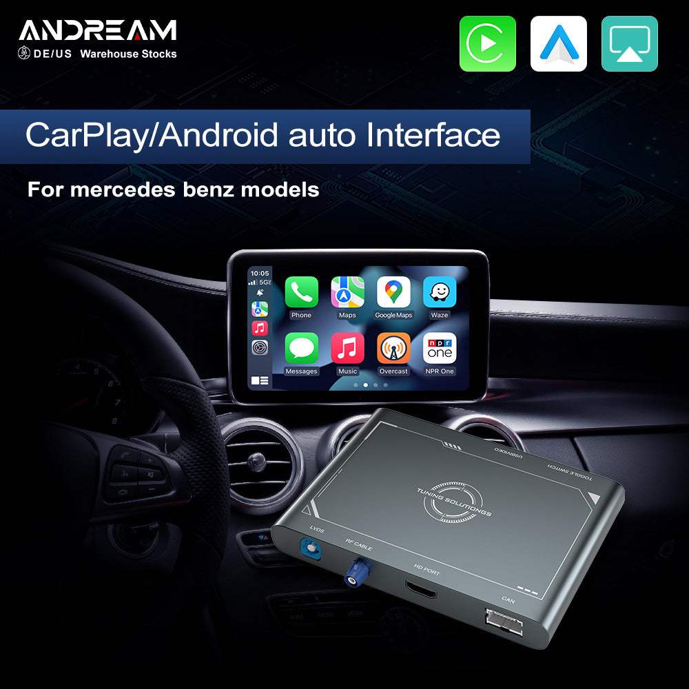 Andream Prime Retrofit Box for Wireless CarPlay & Android Auto in Mercedes-Benz A B C E S-Class GL-Class with NTG 4.5 4.7 5.0 Systems