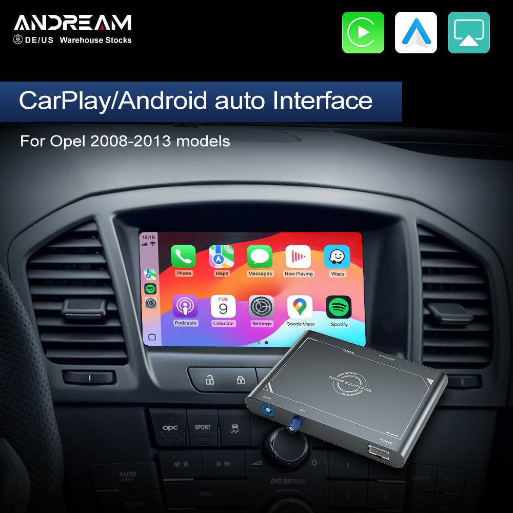 Andream Wireless Carplay Android Auto For Opel Astra Cascada GTC Meriva Zafira Tourer Insignia Mokka Ampera 2008-2016 Retrofit  AirPlay Mirror Link