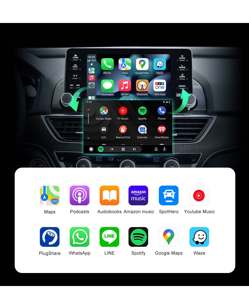 Andream Wireless Carplay Android Auto MMI Prime Retrofit Interface Module Box For Honda Judai Accord INSPIRE 2018-2021 USB Adapter.