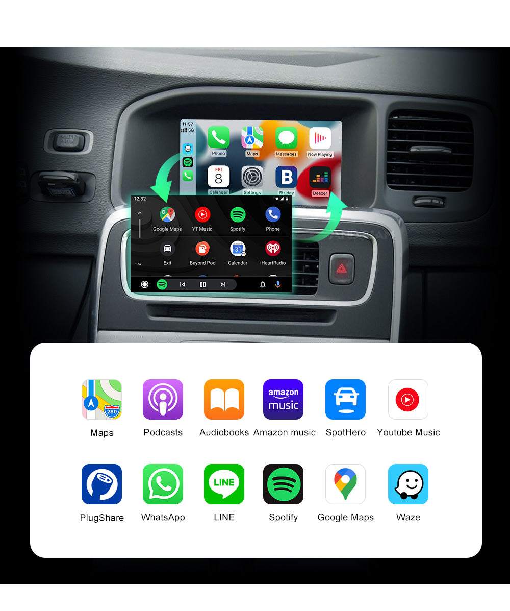 Andream Wireless Carplay OEM Adapter Dongle Car Box Android Auto Interface Module For Volvo XC60 XC70 XC90 S60 S80 S90 V60 V70.