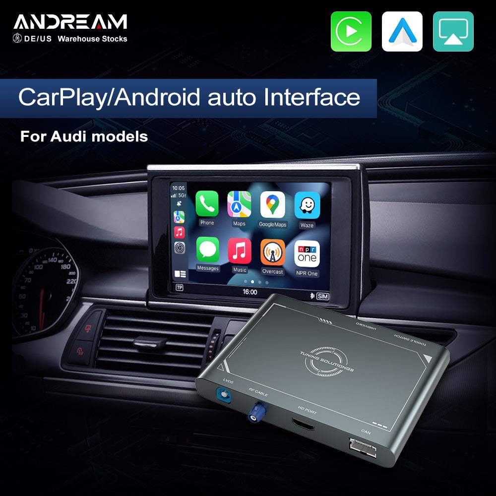 Andream Wireless CarPlay Android Auto for Audi Q3 Q5 Q7 A1 A2 A3 A4 A5 A6 A7 A8 S5 S7 Featuring CarPlay Android Auto with 3G/3G+/MIB/RMC/Symphony Retrofit