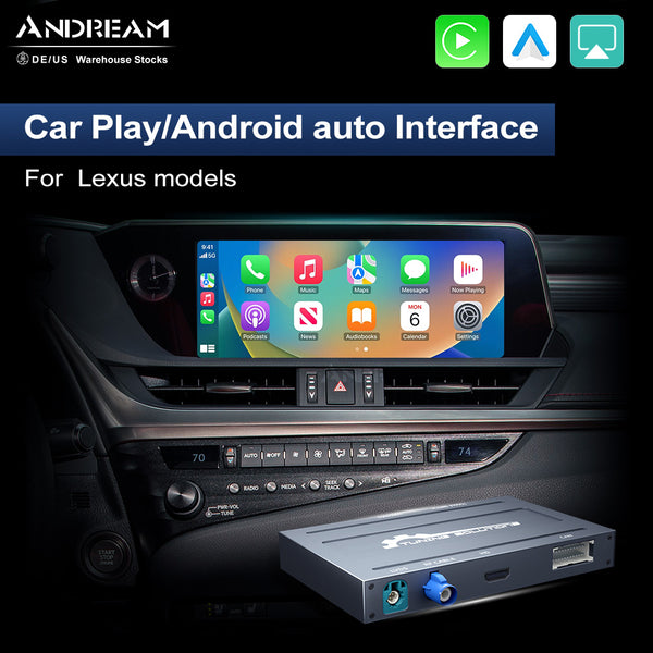 Andream Wireless Carplay For Lexus GS/LS/ES/IS/UX/LX/RC/NX/RX Android Auto Automatic Interface Box Mirror Multimedia AirPlay Interface Box