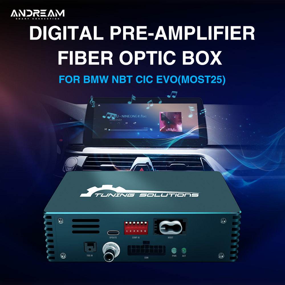 Andream Digital Pre-Amplifier Fibre Optic Amplifier Adaptor Audio Upgrade Interface Ethernet For BMW DSP Audio Box MOST Systems Control Adjustments