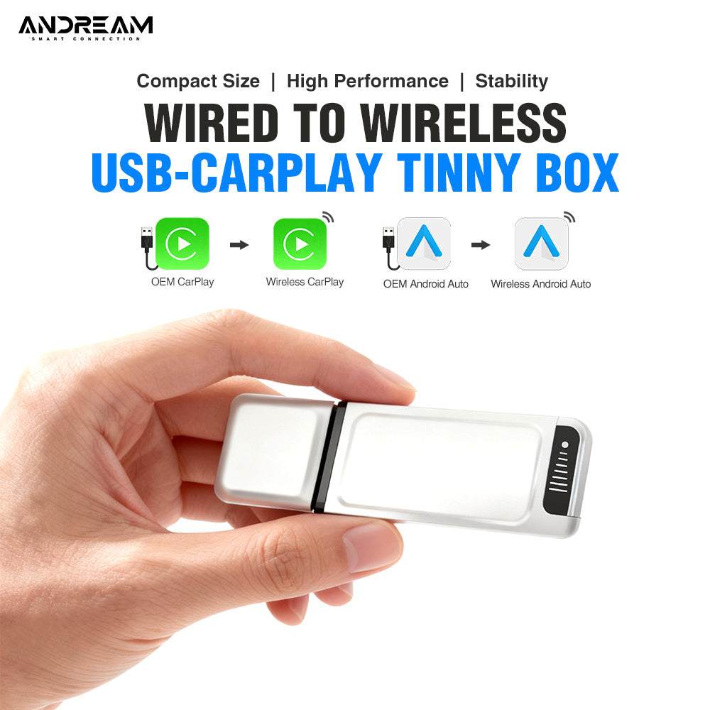 1cm ultra-thin 2-in-1 wireless CarPlay and Android Auto USB smart box with automatic connection and voice control. For Volvo Benz MG Kia Chery VM Toyota Hyundai