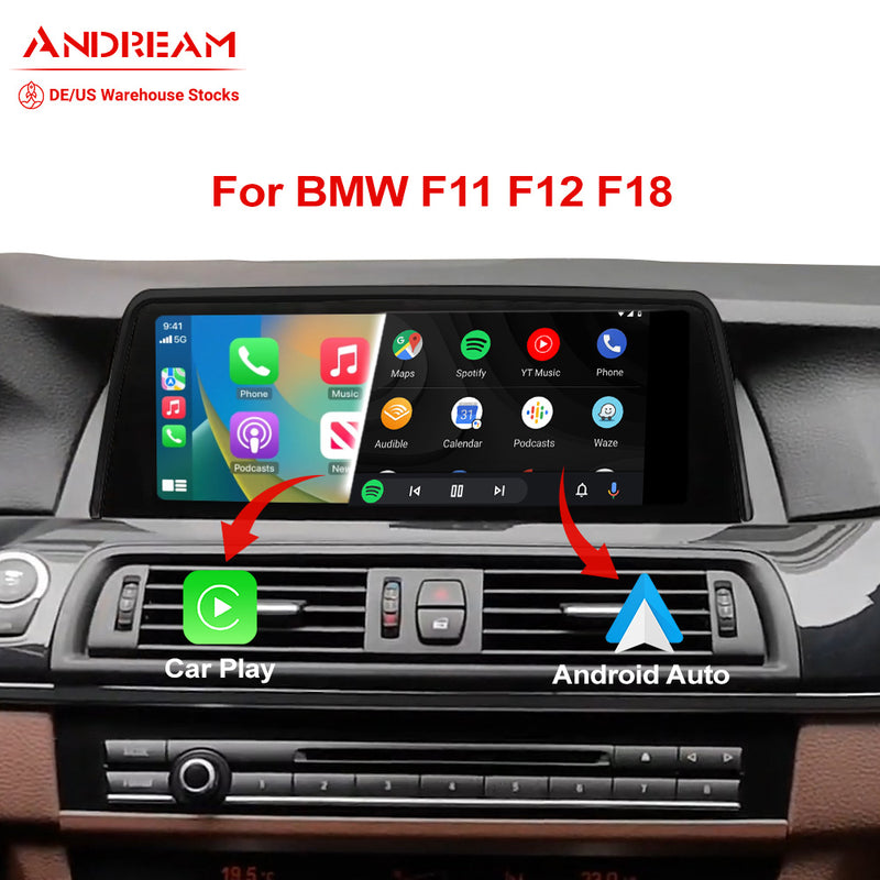 Andream 10.25"  Wrieless CarPlay Android Auto Car Multimedia For BMW Series 5 F10 F11 F18 CIC NBT Head Unit Video Touch Display Screen
