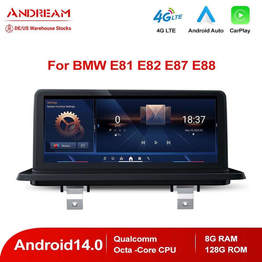 Andream 10.25" Android 14.0 8G+128G IPS CarPlay Android Auto Car MultiMedia For BMW Series1 E87 E88 E81 E82 2005-2014 IPS Carplay Touch Screen