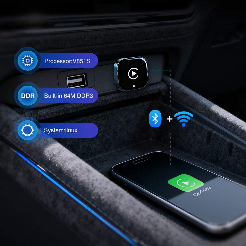 Andream MiNi Carplay Adapter USB Plug And Play WiFi Bluetooth Android Auto Connect Airplay For Car With Wired To Wireless CarPlay Smart Box