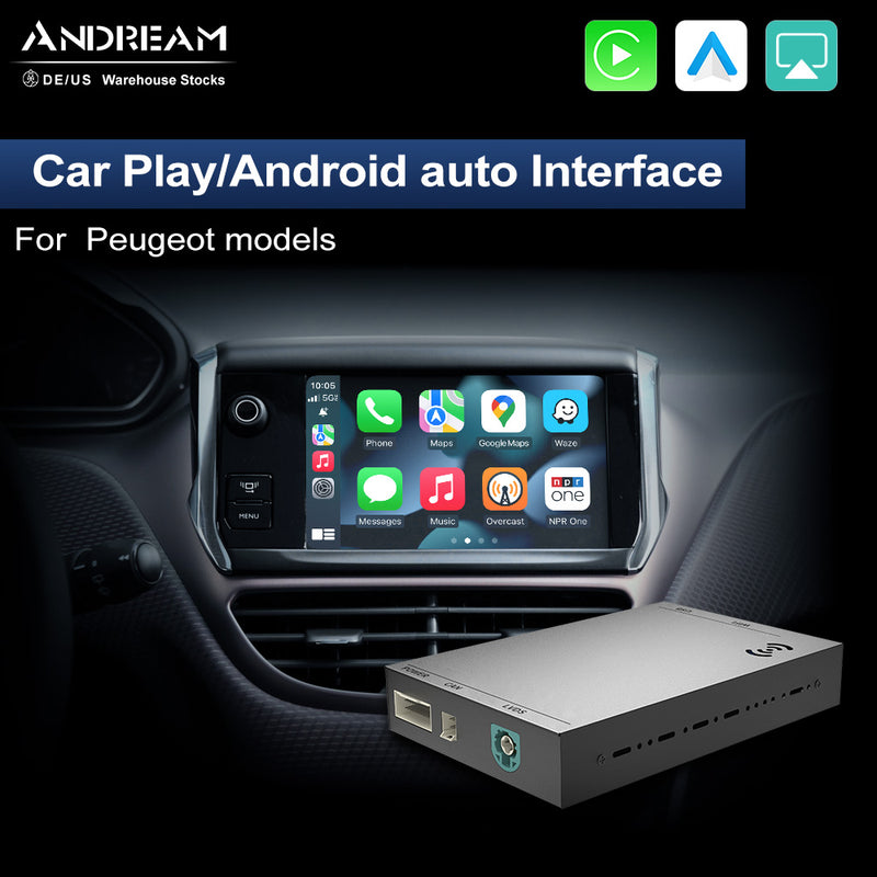 Andream Wireless Carplay Android Auto MMI Prime Retrofit Box For Peugeot 508 Citroen DS5/6 2013-2017 Original Screen Upgrade Monitor Mirror Link