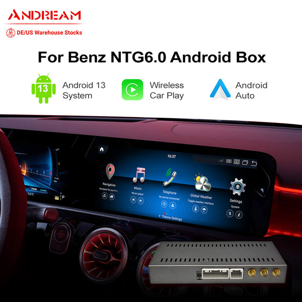 Andream Android 13.0 Multimedia Navigation Box 8GB+128GB Wireless CarPlay Android Auto For Mercedes Benz NTG A B C GLA GLB GLC Class NTG 5.5/6.0