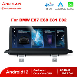 Andream 10.25" Android 12.0 8G+128G IPS CarPlay Android Auto Car MultiMedia For BMW Series1 E87 E88 E81 E82 2005-2014 IPS Carplay Touch Screen