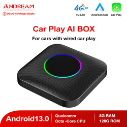 Andream Android 13 Carplay Ai Box With Wireless Android Auto Netflix YouTube Iptv 4+64G For VW Toyota Ford Mazda Volvo KIA BMW Audi Benz Streaming