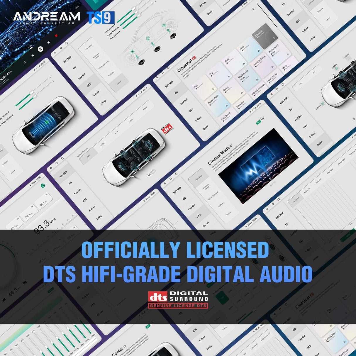 Andream Android14.0 Car Radio Stereo For Ford Focus MK3 MK3.5 2012-2018 Wireless CarPlay Andriod Auto MirrorLink DTS DSP Amplifier Radio Backup Camera