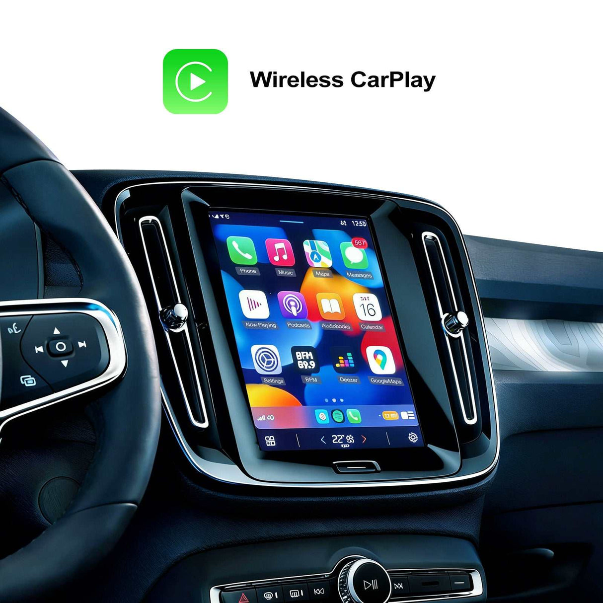 Andream Wireless Full Screen CarPlay Android Auto Retrofit Kit Smart Upgrade Module Box For Volvo XC90 XC60 XC40 S60 S90 V60 2017-2020 Multimedia