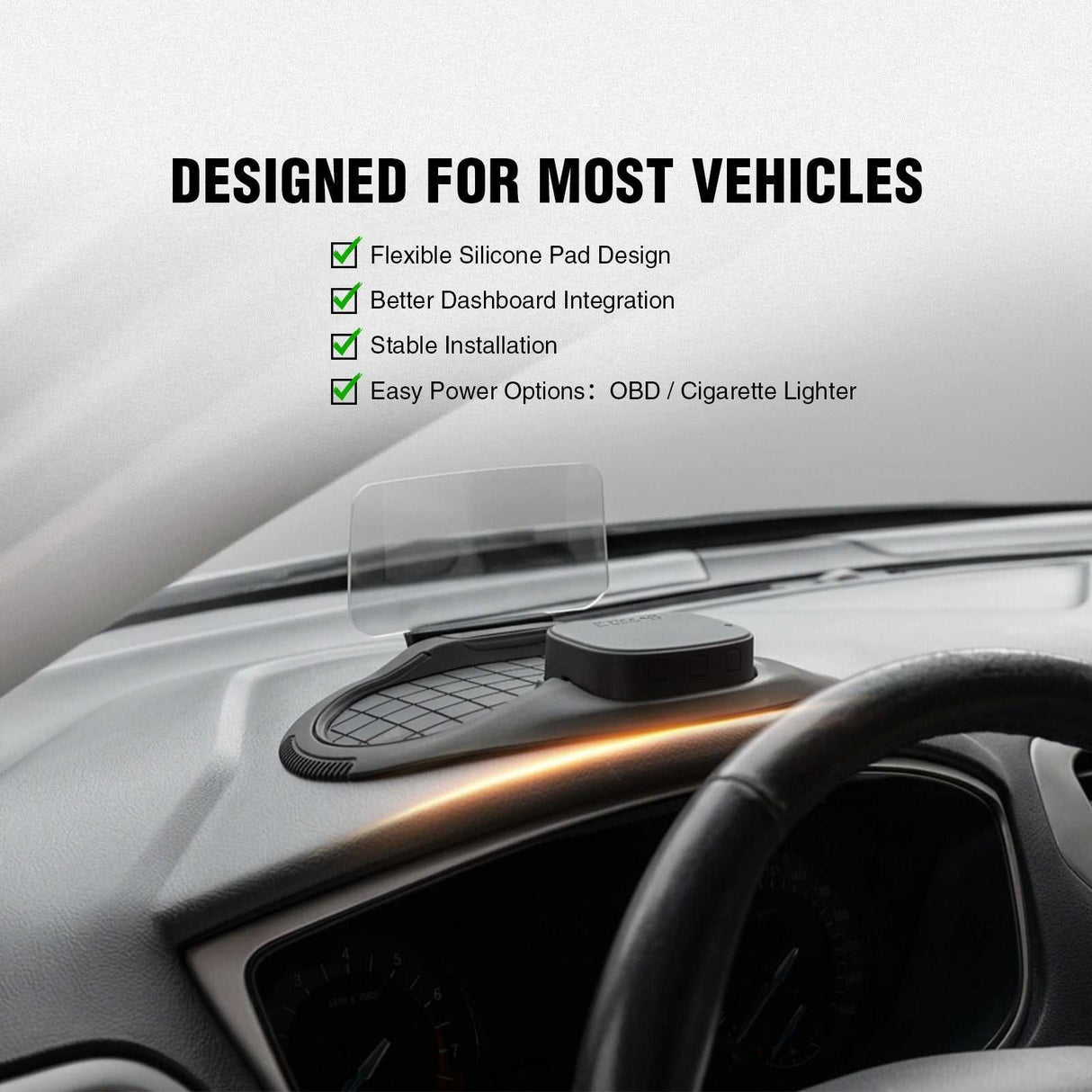 Andream ViViHUD V5 Ultra Car GPS Head Up Display Windshield Projector Speedometer Wireless CarPlay Android Auto Diagnostics Speedometer Navigation