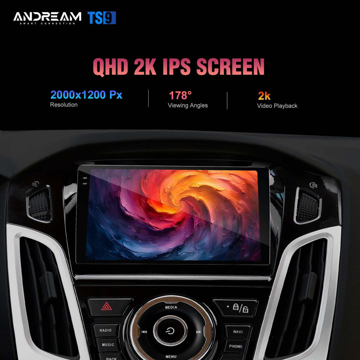 Andream Android14.0 Car Radio Stereo For Ford Focus MK3 MK3.5 2012-2018 Wireless CarPlay Andriod Auto MirrorLink DTS DSP Amplifier Radio Backup Camera