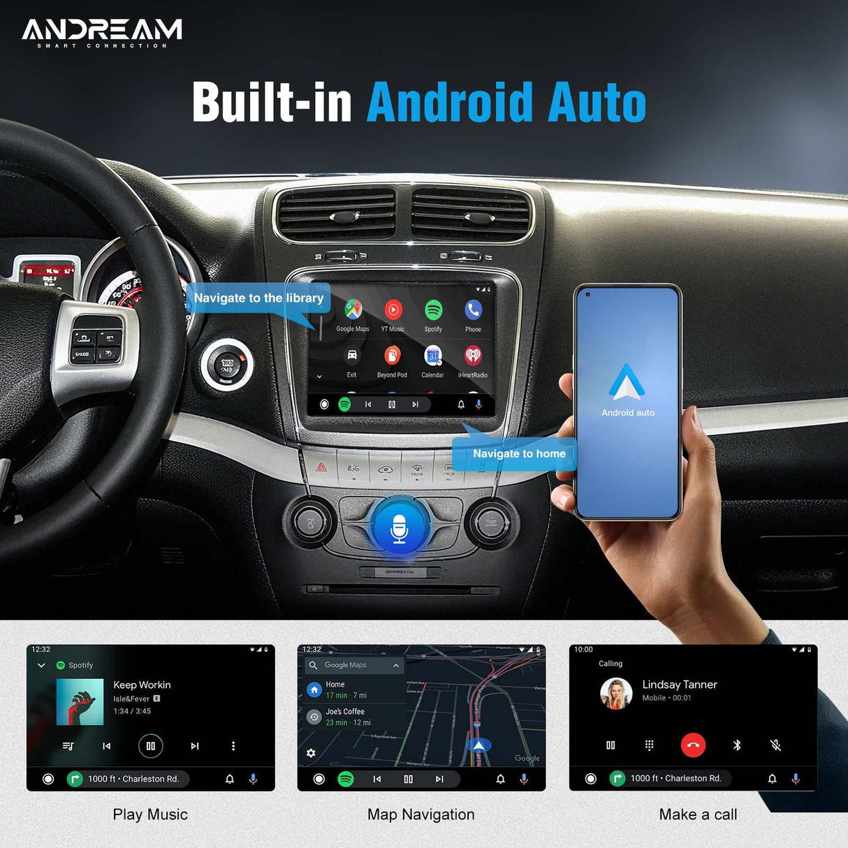 Andream Wireless CarPlay Android Auto Integration Adapter For Dodge Maserati Chrysler Fiat MMI Retrofit Kit Interface Upgrade MirrorLink Installation