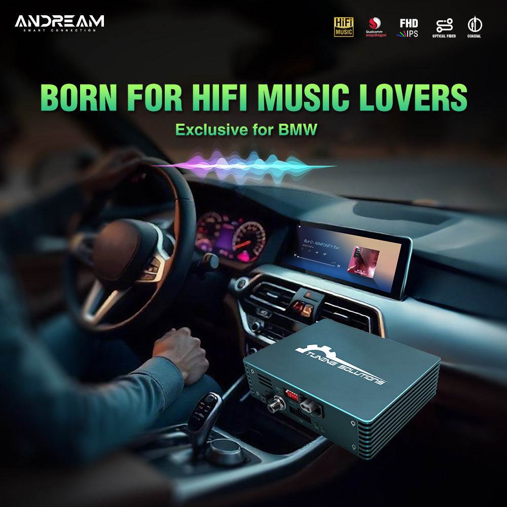 Andream Android Touchscreen Display Upgrade With Fiber Decoder Box For BMW 1 3 5 6 7 Series X1 X3 X5 X6 CIC Systems Carplay Android Auto Navigation