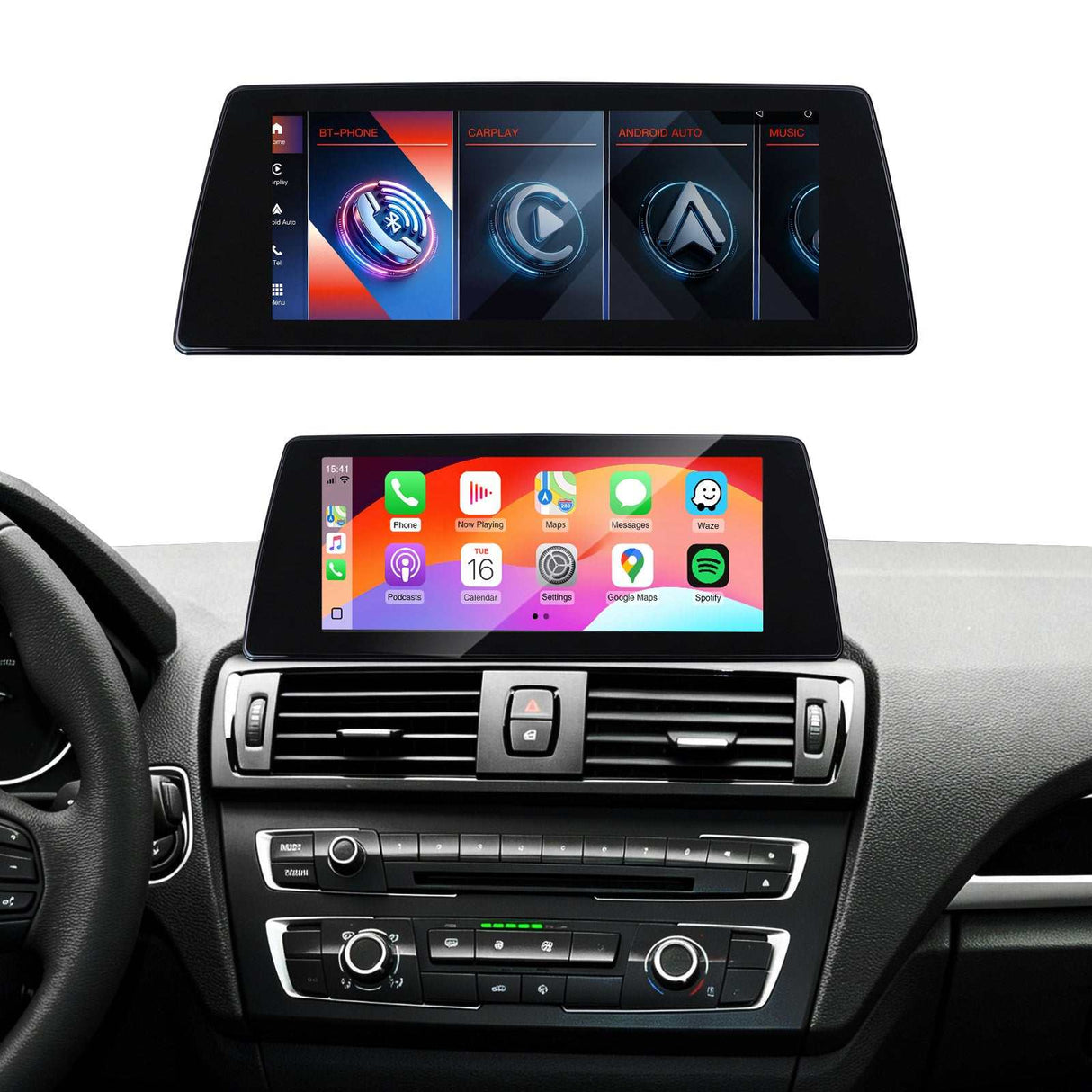 10.25''/12.3'' Wireless CarPlay/Android Auto For BMW 1 2 Series F20 F21 F22 F23 CIC NBT EVO System Integration Bluetooth Audio AirPlay Autolink