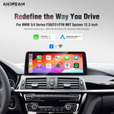 Wireless CarPlay/Android Auto HD Display  For BMW M3 M4 3 4 Series F30 F31 F34 F32 CIC NBT EVO System Touchscreen With Original System Split-Screen & Bluetooth Integration