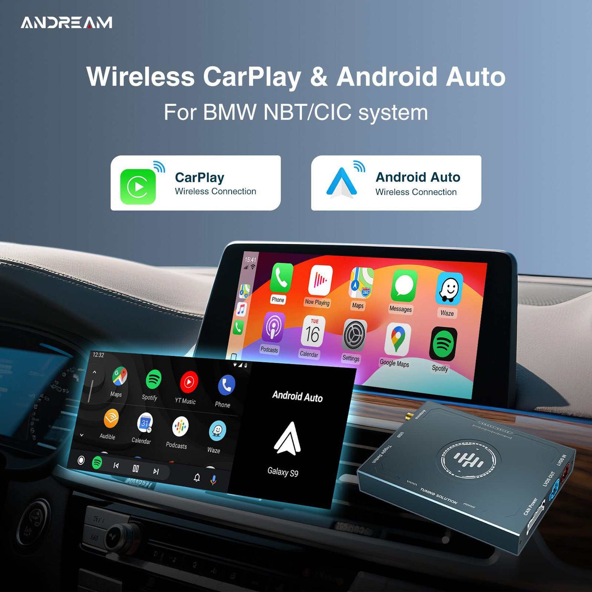 BMW CIC NBT system dedicated wireless CarPlay Android car box suitable for BMW 1 2 3 4 5 6 7 series X3 X4 X5 X6 MINI GPS navigation
