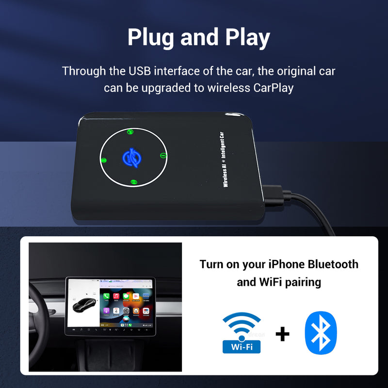 Wireless Carplay Adapter Android Auto Carplay Ai Box Wifi Bluetooth Car  Adapter For Android/ios/car Navigation Multimedia Player