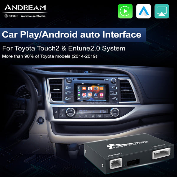 Andream Wireless CarPlay For TOYOTA Touch2 2014-2019 Highlander Tundra CHR RAV4 Tacoma Land Curiser Prado Auris Avalon Android Auto