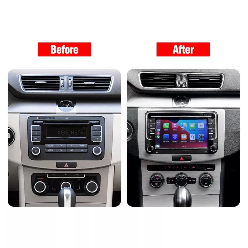  Android Car Stereo for VW Volkswagen Seat Golf Passat Jetta  Beetle Tiguan Touran EOS 7” Double Din Touchscreen Bluetooth Radio with  Apple CarPlay Android Auto GPS Navigation WiFi FM Backup Camera