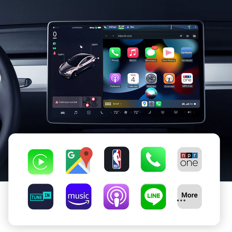 Andream CarPlay Mini Ai Box iPhone IOS Fast Pairing Wireless CarPlay Adapter Box Plug and Play USB Bluetooth-compatible For Tesla Cars Model 3 X Y S
